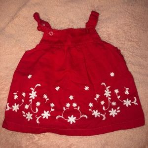 Red and white baby dress